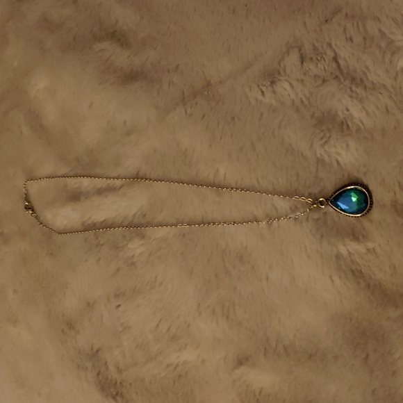 Silver necklace with blue jewel - Picture 5 of 5